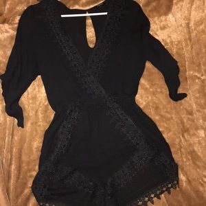 Black short romper